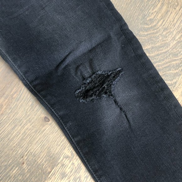 NWT American Eagle 360 Extreme Flex Black Distressed Slim Jeans Size 30x36 - Picture 12 of 13